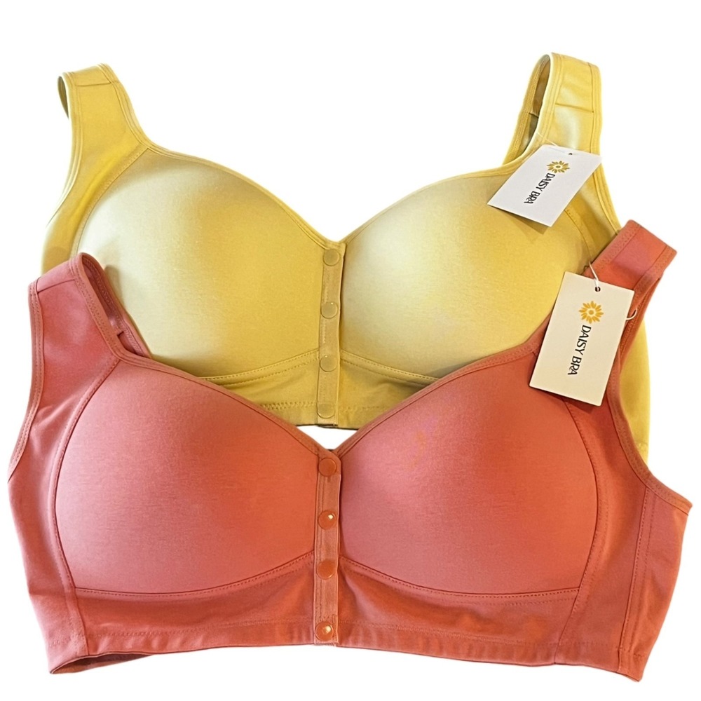 Lot of 2 NWT Daisy Bra For Older Women Bra - Comfortable Front Button Senior 3XL